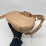 Balenciaga Le Cagole XS Croco Embossed Nude GHW