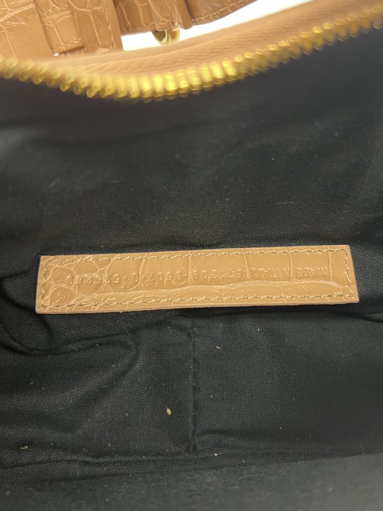 Balenciaga Le Cagole XS Croco Embossed Nude GHW