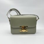 Celine Teen Triomphe Bag Green Clay GHW