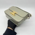 Celine Teen Triomphe Bag Green Clay GHW