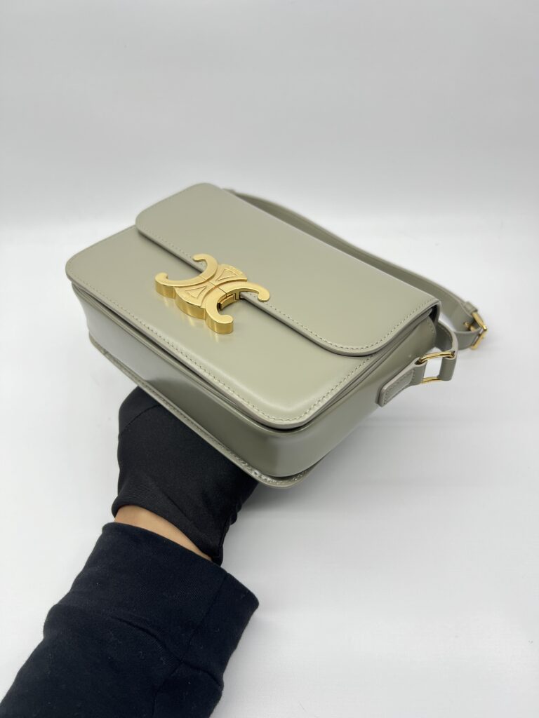 Celine Teen Triomphe Bag Green Clay GHW