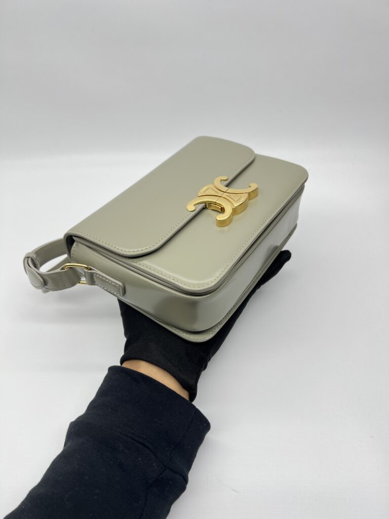 Celine Teen Triomphe Bag Green Clay GHW