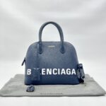 Balenciaga Ville Small Blue White Logo SHW
