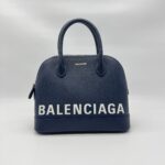 Balenciaga Ville Small Blue White Logo SHW