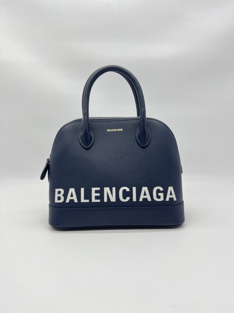 Balenciaga Ville Small Blue White Logo SHW