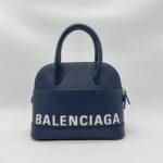 Balenciaga Ville Small Blue White Logo SHW