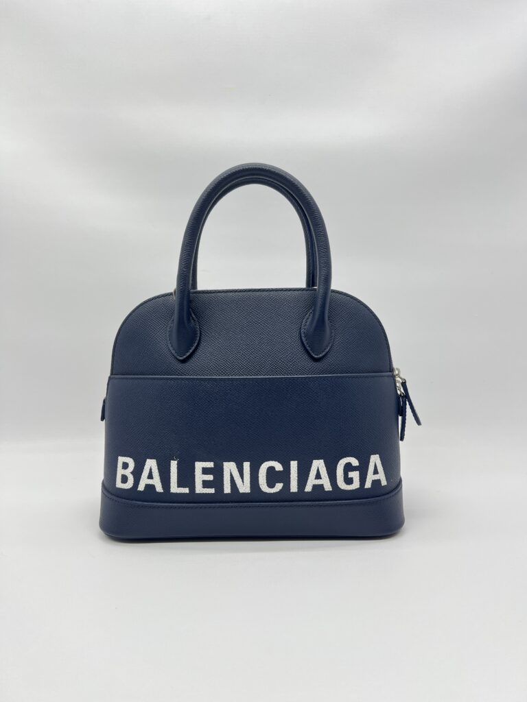 Balenciaga Ville Small Blue White Logo SHW