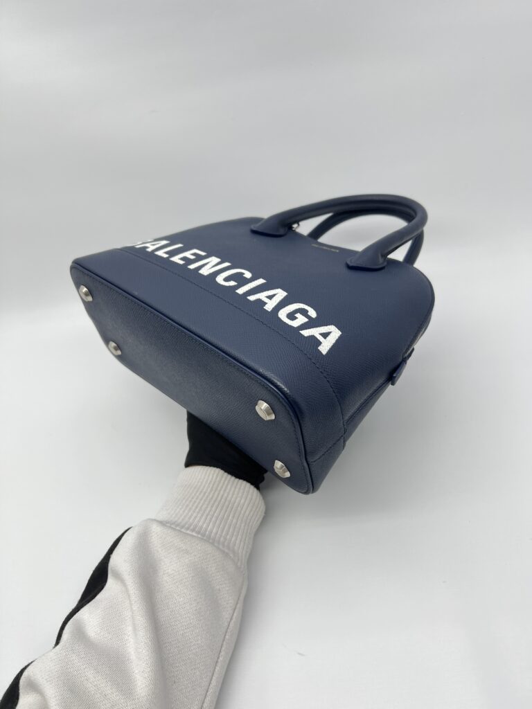Balenciaga Ville Small Blue White Logo SHW