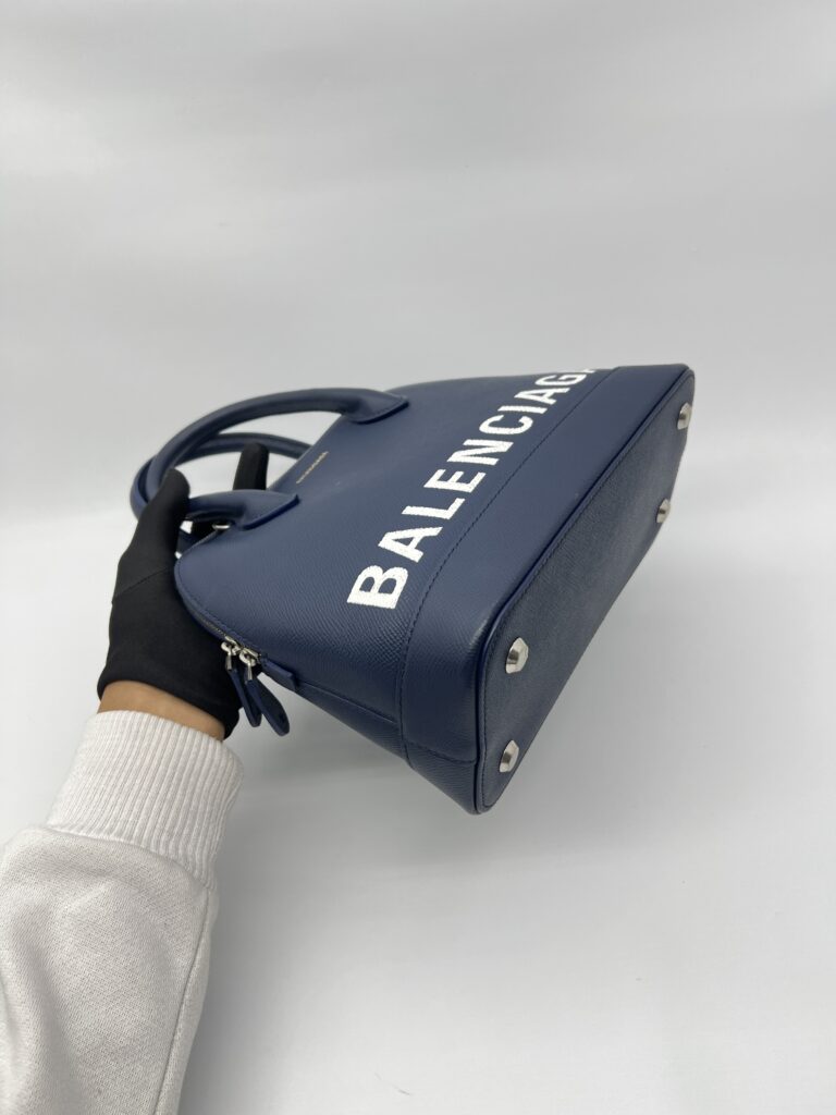 Balenciaga Ville Small Blue White Logo SHW