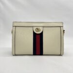 Gucci Ophidia Shoulder Chain Leather White GHW
