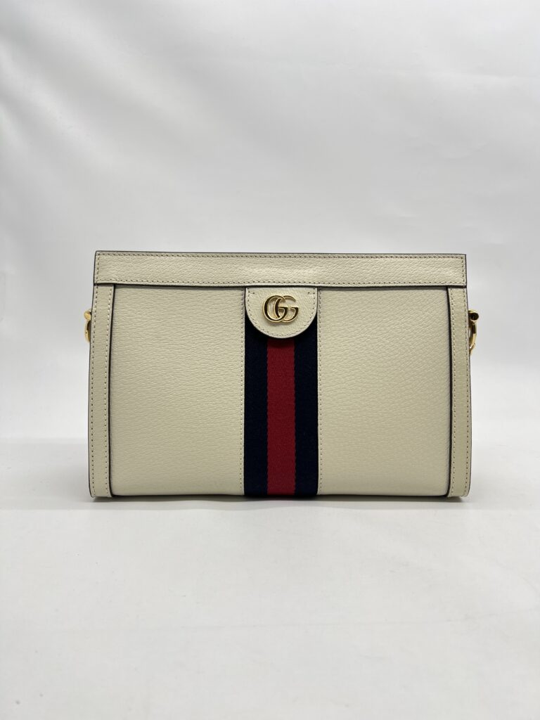 Gucci Ophidia Shoulder Chain Leather White GHW