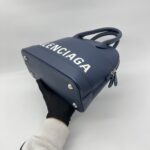 Balenciaga Ville Small Blue White Logo SHW