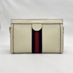 Gucci Ophidia Shoulder Chain Leather White GHW