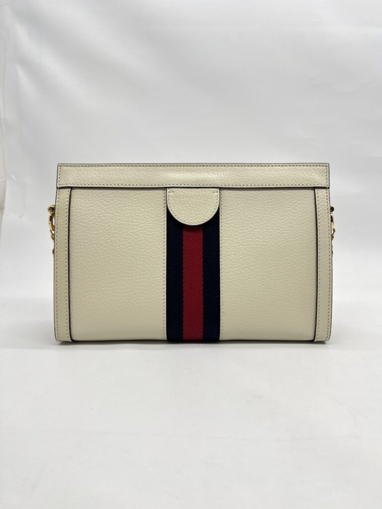 Gucci Ophidia Shoulder Chain Leather White GHW