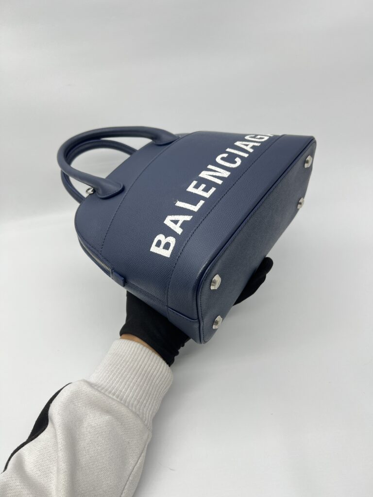Balenciaga Ville Small Blue White Logo SHW