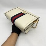 Gucci Ophidia Shoulder Chain Leather White GHW