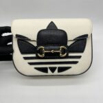 Gucci Horsebit Mini Bag X Adidas Leather White Black GHW