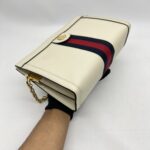 Gucci Ophidia Shoulder Chain Leather White GHW