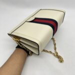Gucci Ophidia Shoulder Chain Leather White GHW