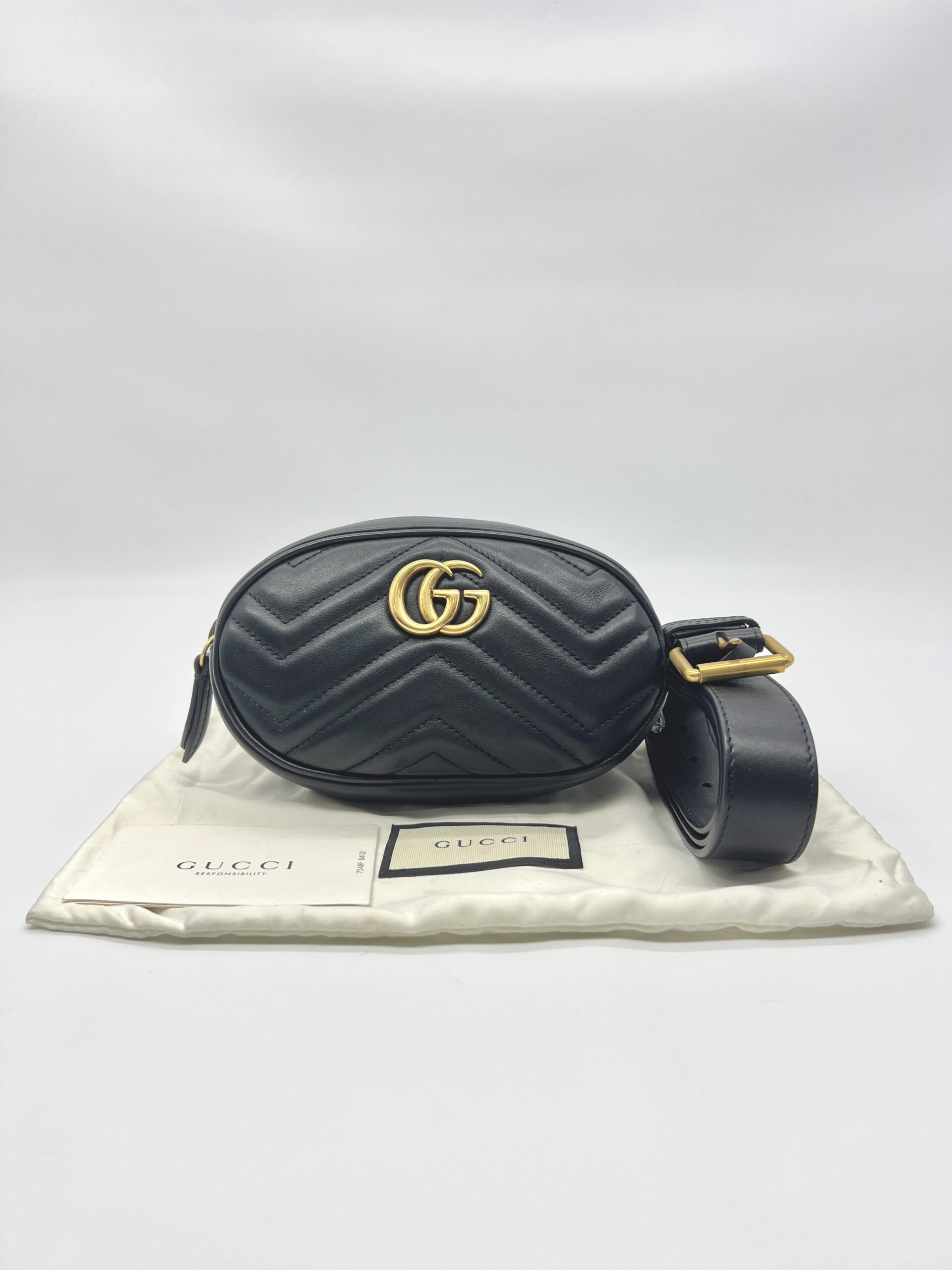 Gucci Marmont Belt Bag Black GHW