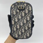 Dior Tech Phone Holder Blue Oblique GHW