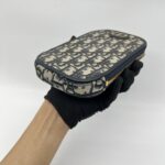 Dior Tech Phone Holder Blue Oblique GHW