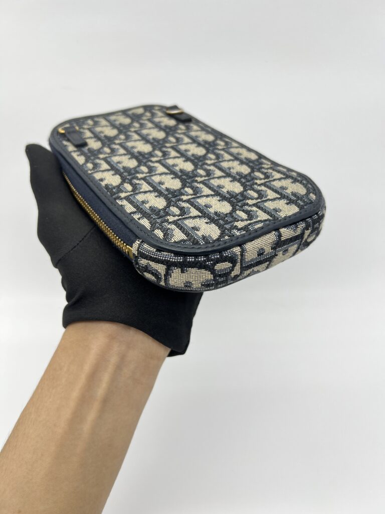 Dior Tech Phone Holder Blue Oblique GHW
