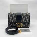 Dior Montaigne 30 Canvas Blue Oblique