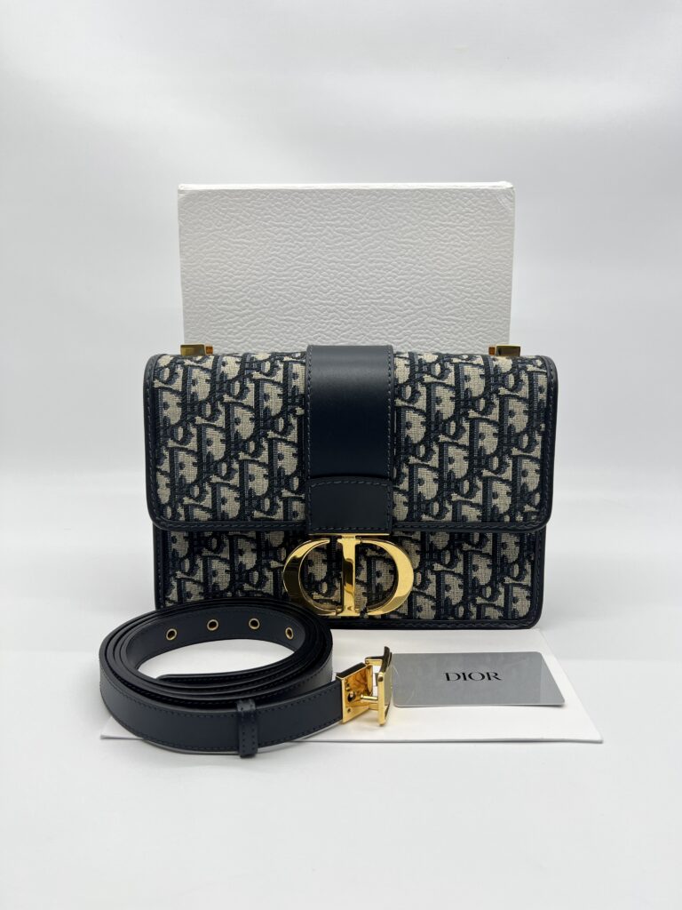 Dior Montaigne 30 Canvas Blue Oblique