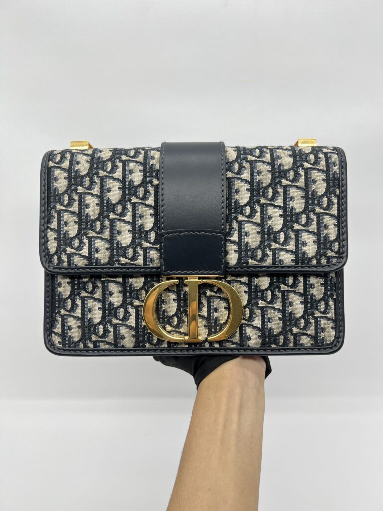 Dior Montaigne 30 Canvas Blue Oblique