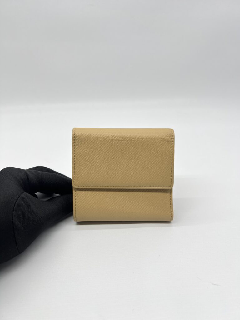 Chanel CC Trifold Wallet Calfskin Beige GHW