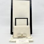 Gucci Bow Card Holder Guccissima White GHW