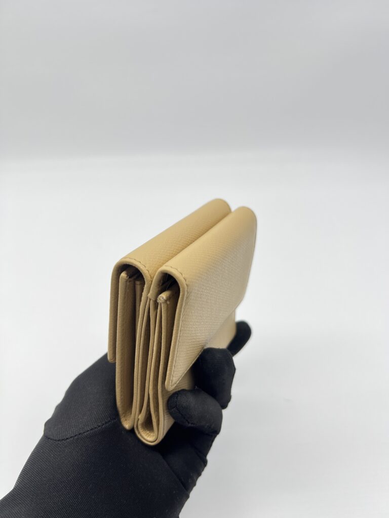 Chanel CC Trifold Wallet Calfskin Beige GHW