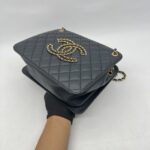 Chanel Accordion Chain Bag Lambskin Black GHW