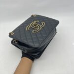 Chanel Accordion Chain Bag Lambskin Black GHW