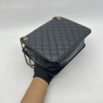 Chanel Accordion Chain Bag Lambskin Black GHW