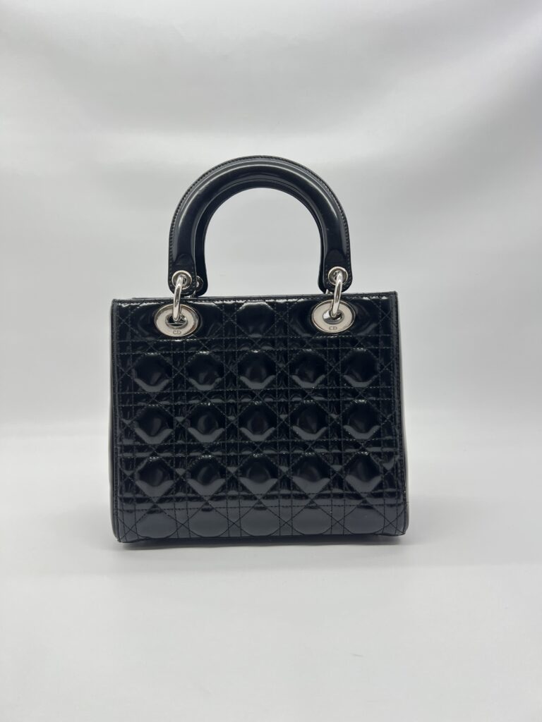 Dior Lady Dior Medium Vernis Black SHW