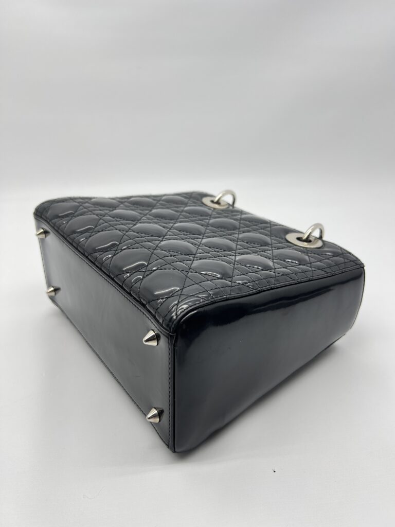 Dior Lady Dior Medium Vernis Black SHW