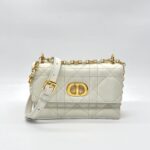 Dior Mini Miss Caro Lambskin White GHW