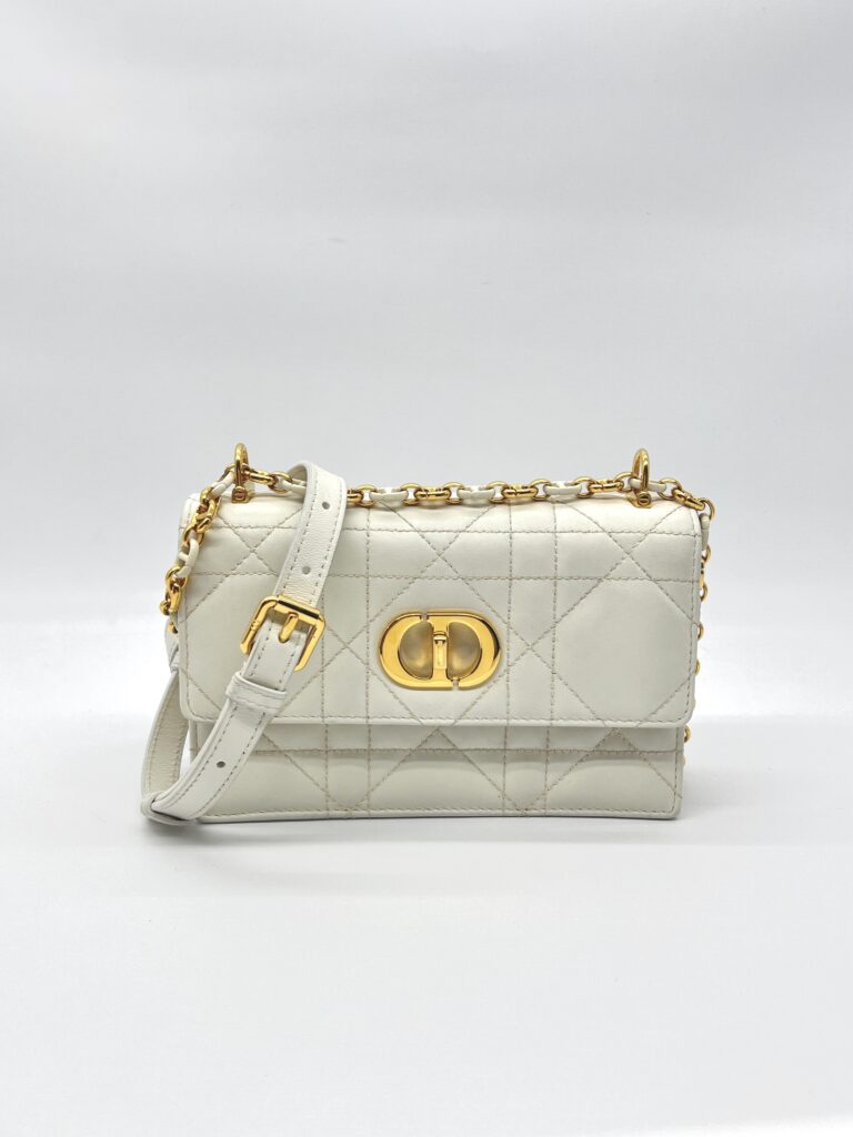 Dior Mini Miss Caro Lambskin White GHW