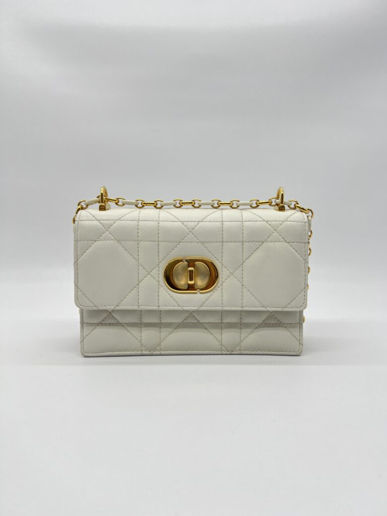 Dior Mini Miss Caro Lambskin White GHW