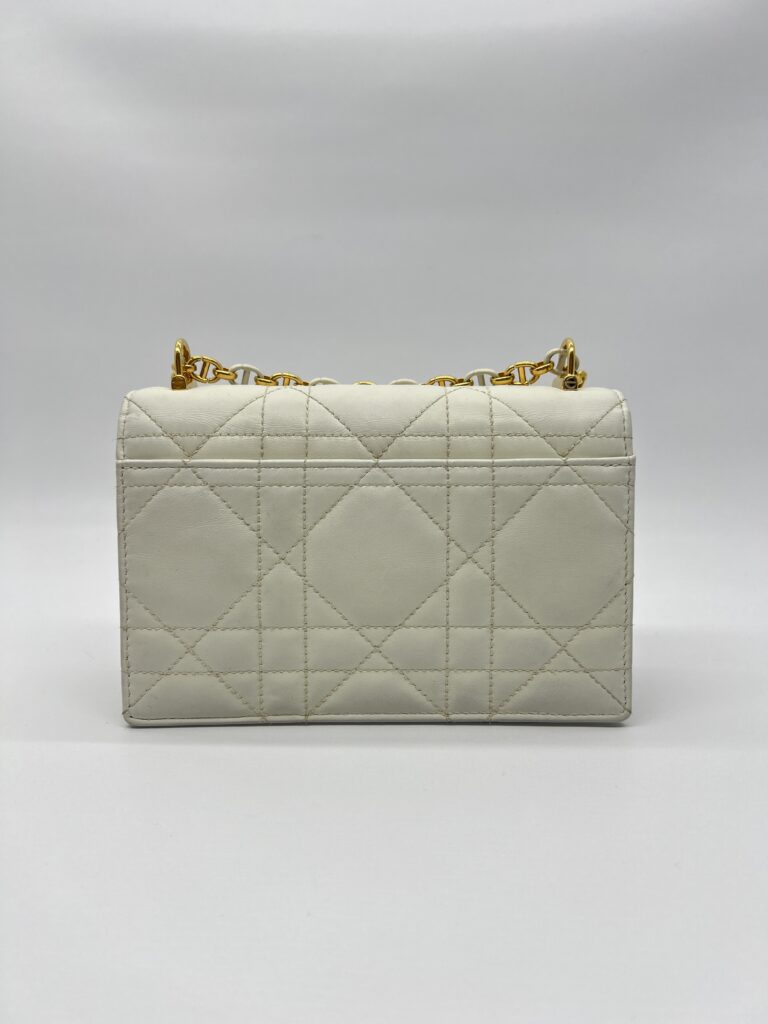 Dior Mini Miss Caro Lambskin White GHW