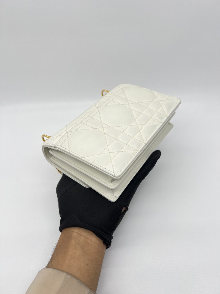 Dior Mini Miss Caro Lambskin White GHW