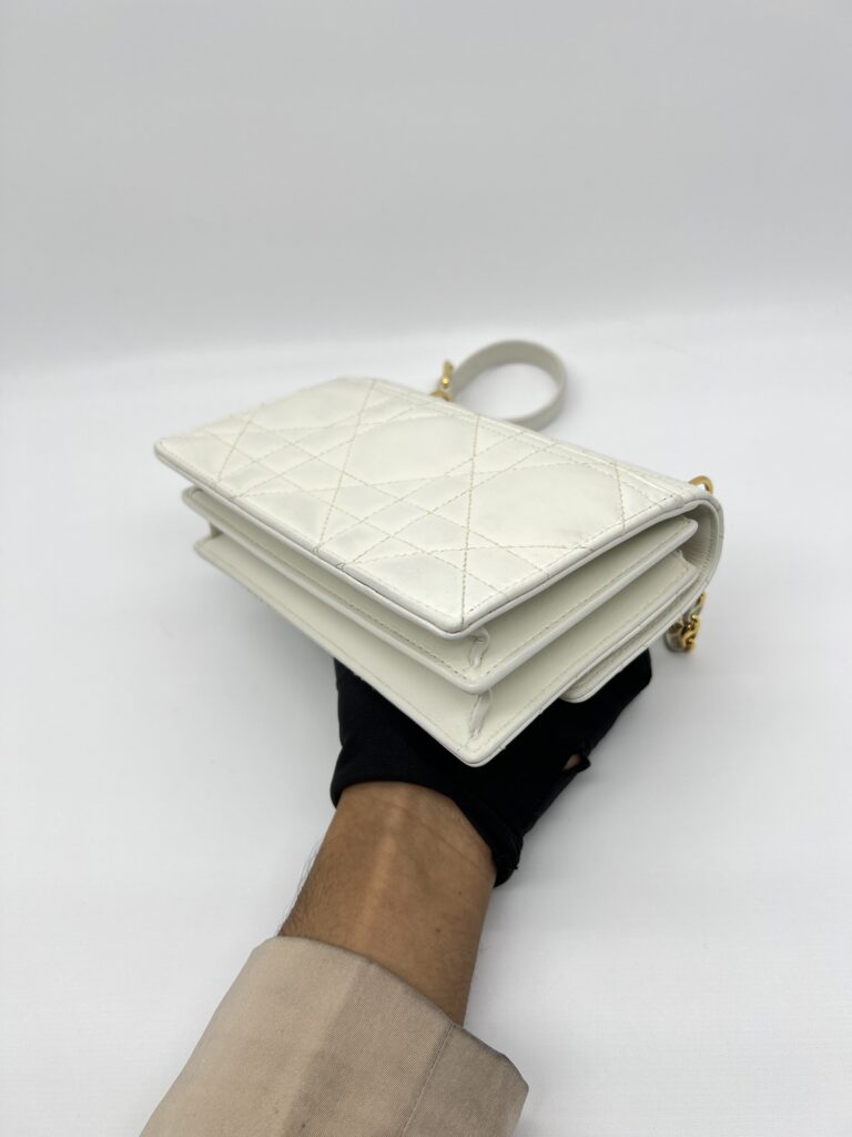 Dior Mini Miss Caro Lambskin White GHW