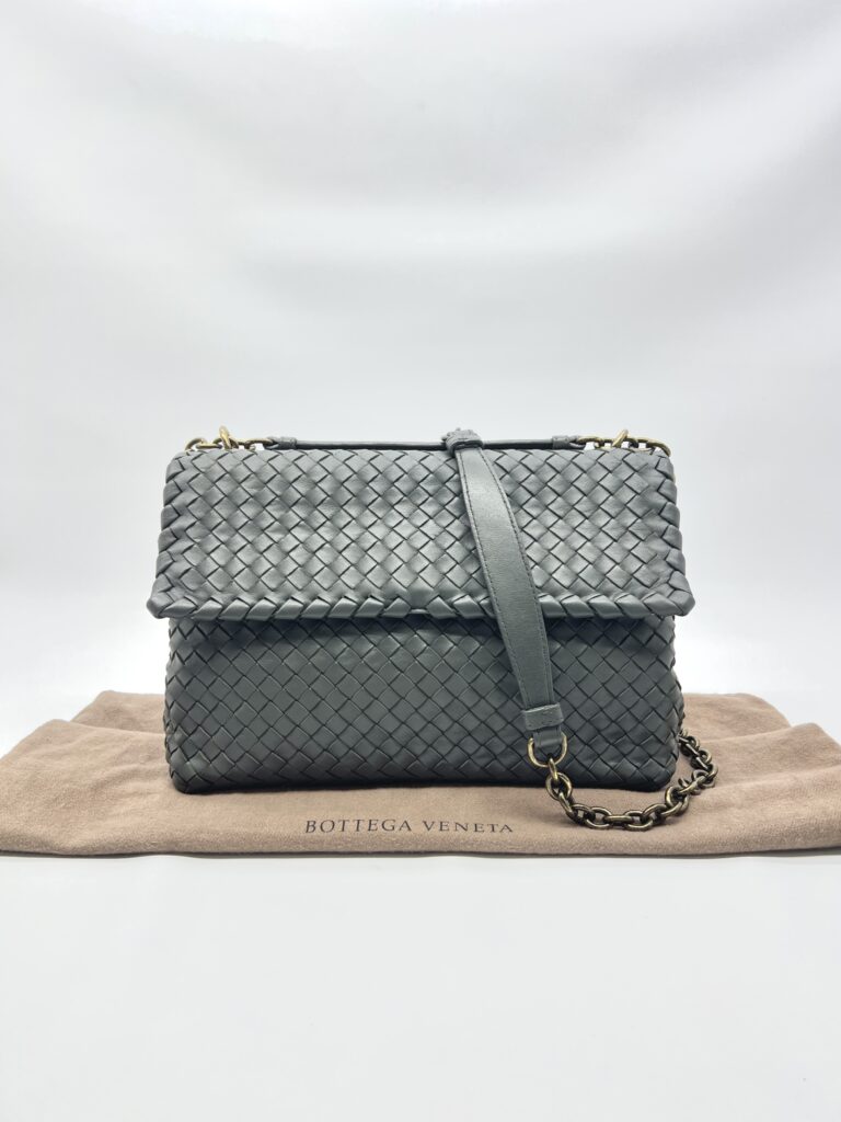 Bottega Veneta Olimpia Medium Grey GHW
