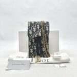Dior Verticale Saddle Pouch Blue Dior Oblique Jacquard