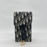 Dior Verticale Saddle Pouch Blue Dior Oblique Jacquard