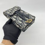 Dior Verticale Saddle Pouch Blue Dior Oblique Jacquard