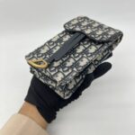 Dior Verticale Saddle Pouch Blue Dior Oblique Jacquard