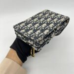 Dior Verticale Saddle Pouch Blue Dior Oblique Jacquard
